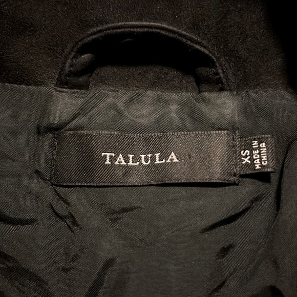 ARITZIA Talula MORTON JACKET Faux Suede Biker Moto BLACK XS - Picture 3 of 3